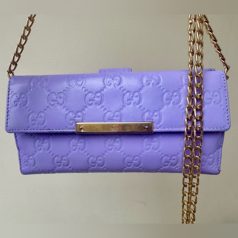 PURPLE GUCCI CROSSBODY WALLET